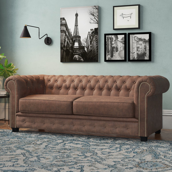 Etta Avenue Haverly 194Cm Vegan Leather Sofa & Reviews Wayfair.co.uk